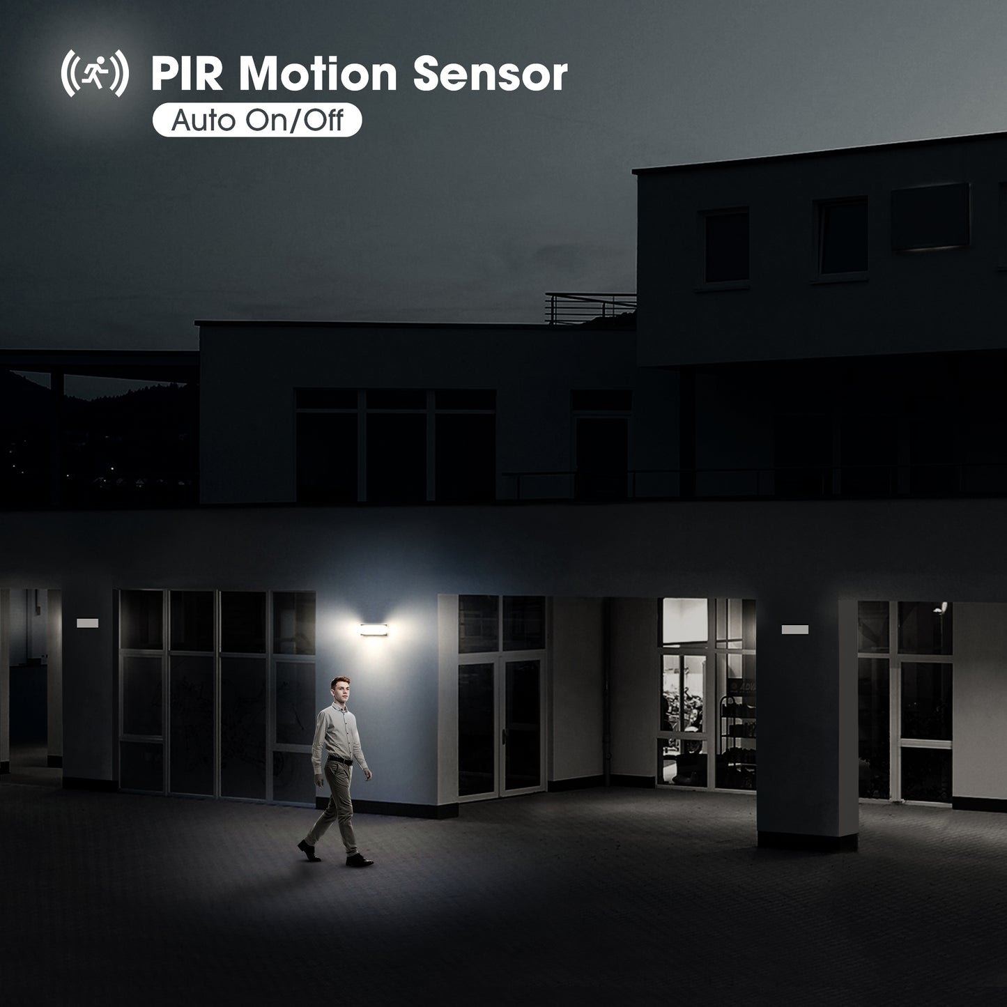 Lunix Series Solar Wall Pack Light – 2000 Lumens | Anti-Glare | PIR Motion Sensor | IP54 | 4000K CCT