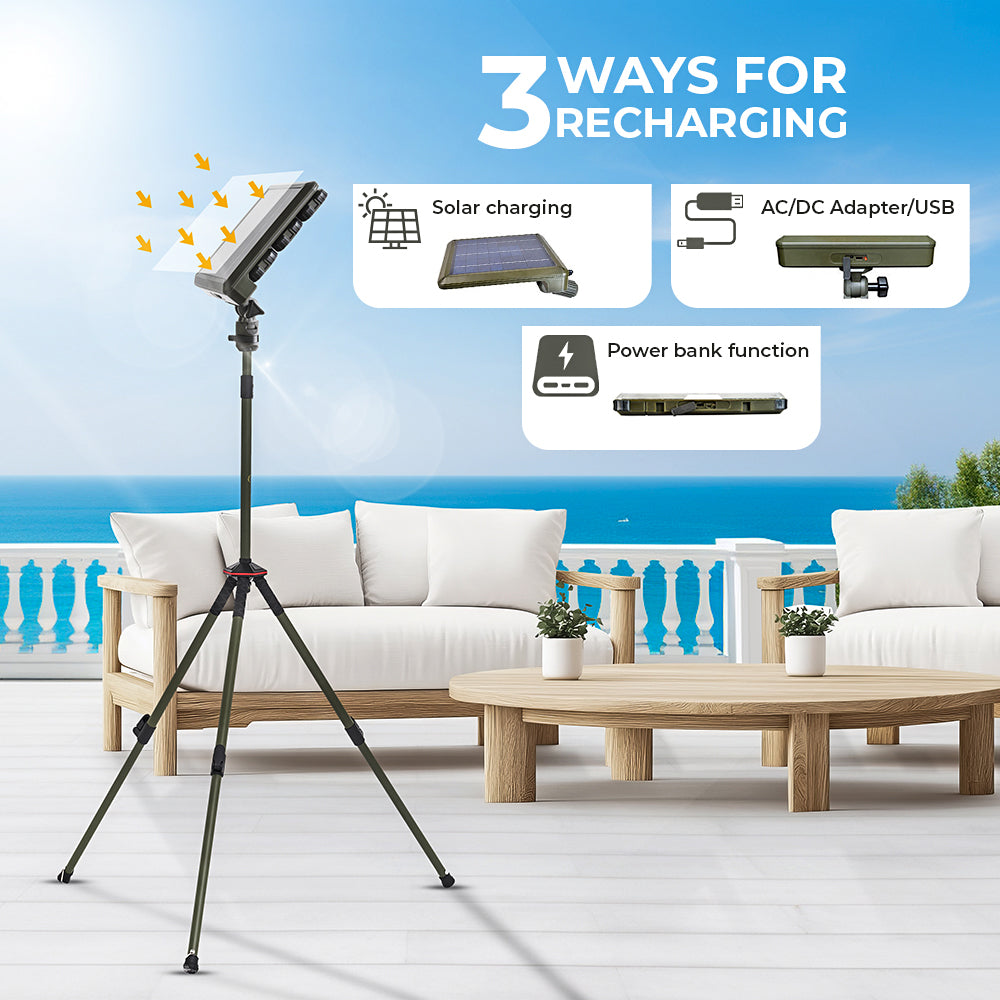 SUN TRACK | Solar Flexible Tripod Design Light | 9 Watt | 3500 Lumens | Multiple Combination Modes | IP44 | Height 4 to 7 Feet | 1 Year Warranty