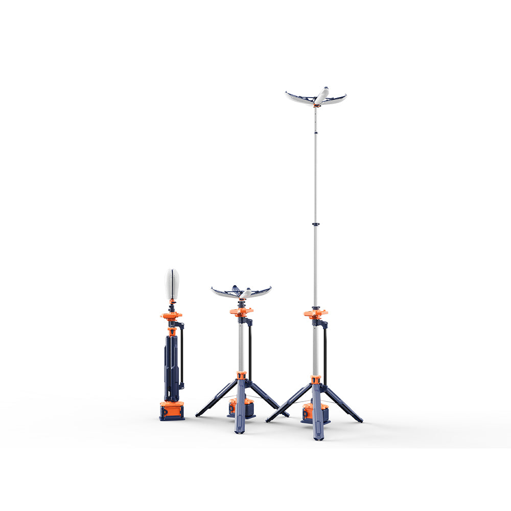 PowerBloom 300 | AVS-PWBL-300 | Light Tower | Dual Head | 14000 Lumens | Multiple Battery Modes | IP66 | Height 11.15 Feet