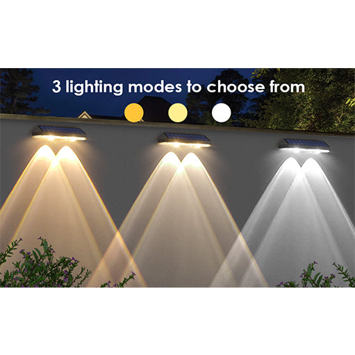 SUN BEAM | Solar LED Wall Washer | 0.8 Watt | 20Lm | Adj CCT 3K/4K/6K | IP44 | CE & RoHS Listed | Pack of 4