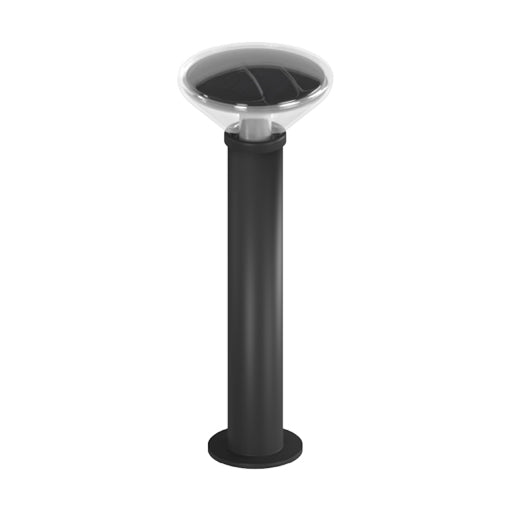VANDAL | Solar Resistant Bollard Light | 3 Watt | 588 Lumens | 2300K-6500K | Solar Panel 6,3Wc | Lithium Battery 12AH | Installation Height 31.4 Inch | IP67 | 5 Years Warranty