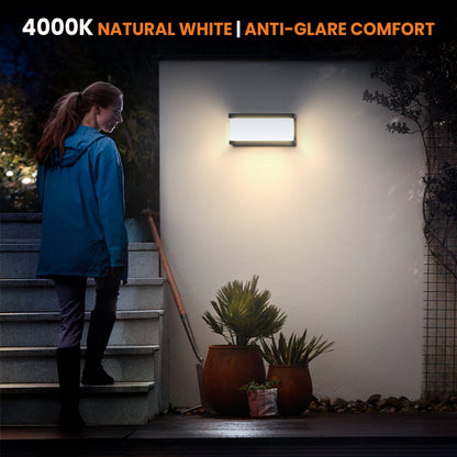 Lunix Series Solar Wall Pack Light – 2000 Lumens | Anti-Glare | PIR Motion Sensor | IP54 | 4000K CCT