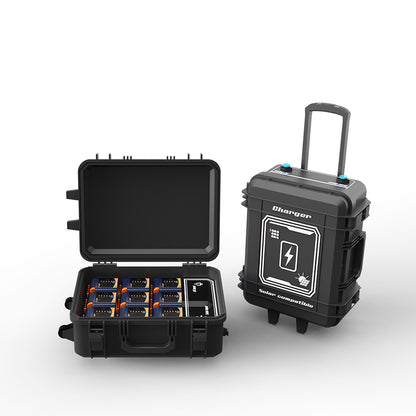 Light Tower Charger | Solar Compatible | AVS-TKC9H | 9 Bay Simultaneous Rapid Charger | Input AC 100-277V 2.5A | Output 29.4V 4.0A | Charge Time 5H(Single D24-100) | Recommended Battery D24-54 / D24-100 / D24-500