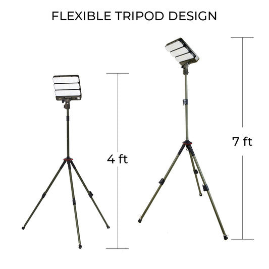 SUN TRACK | Solar Flexible Tripod Design Light | 9 Watt | 3500 Lumens | Multiple Combination Modes | IP44 | Height 4 to 7 Feet