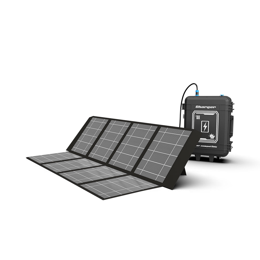 Light Tower Charger | AVS-F200 | Portable 200W Folding Solar Panel | Single Crystal 36V | Bracket Bracing | Storage Bag Buckle | Portable Design