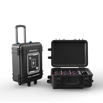 Light Tower Charger | Solar Compatible | AVS-TKC9H | 9 Bay Simultaneous Rapid Charger | Input AC 100-277V 2.5A | Output 29.4V 4.0A | Charge Time 5H(Single D24-100) | Recommended Battery D24-54 / D24-100 / D24-500