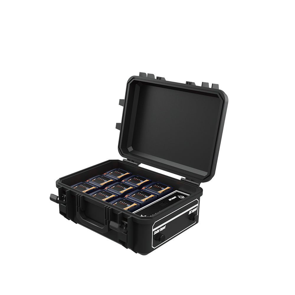 Light Tower Charger | Solar Compatible | AVS-TKC9H | 9 Bay Simultaneous Rapid Charger | Input AC 100-277V 2.5A | Output 29.4V 4.0A | Charge Time 5H(Single D24-100) | Recommended Battery D24-54 / D24-100 / D24-500