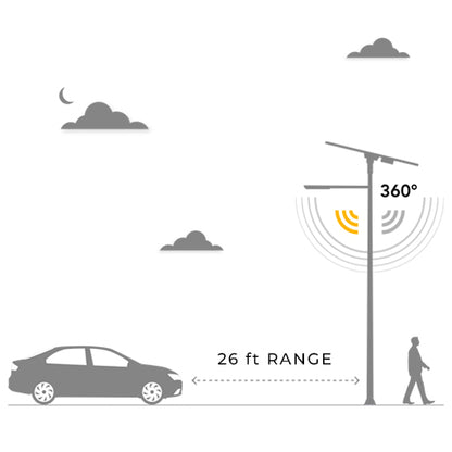 BEACON | Solar LED Street Light | 60 Watt | 11760 Lumens | 2300K-6500K CCT | Smart Street Light | Parking Lot Light | 5 Years Warranty