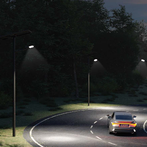 BEACON | Solar LED Street Light | 100 Watt | 19600 Lumens | 2300K-6500K CCT | Smart Street Light | Parking Lot Light | 5 Years Warranty