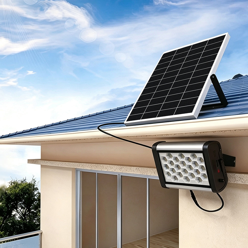 Beyond Solar SUNFORCE 27W Solar LED Flood Light | 4,000 Lumens | 5700K Daylight White | 30W Solar Panel | 256Wh LiFePO4 Battery | IP66