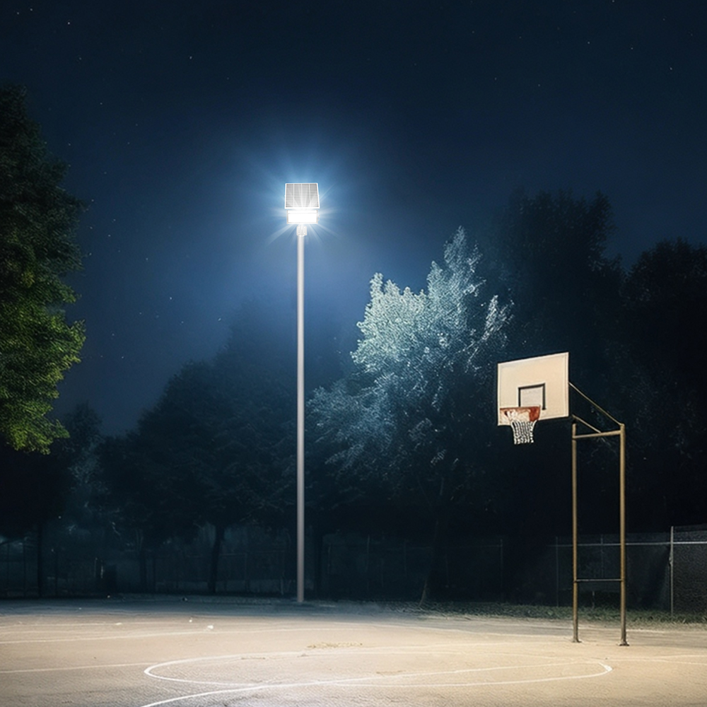 Beyond Solar SUNFORCE 50W Solar LED Flood Light | 8,000 Lumens | 5700K Daylight White | 60W Solar Panel | 512Wh LiFePO4 Battery | IP66