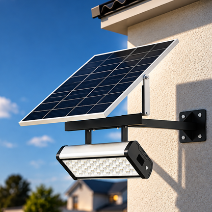 Beyond Solar SUNFORCE 50W Solar LED Flood Light | 8,000 Lumens | 5700K Daylight White | 60W Solar Panel | 512Wh LiFePO4 Battery | IP66