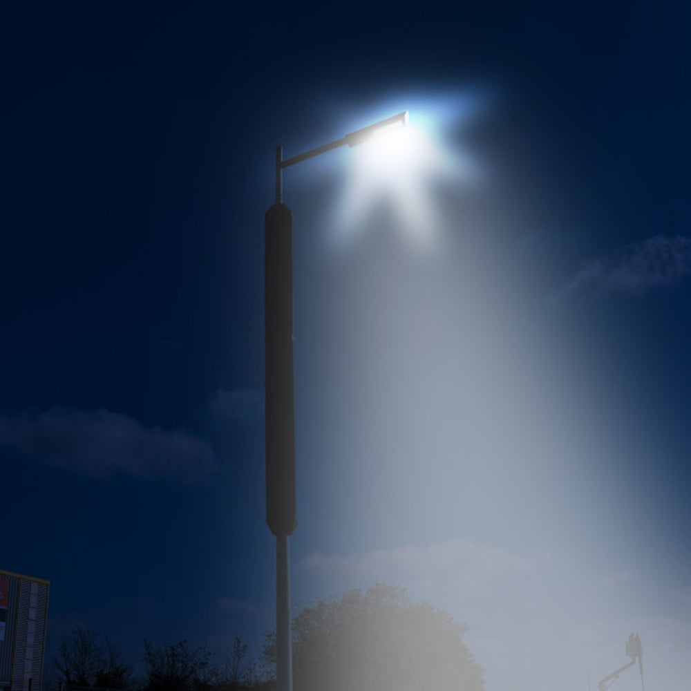 SOLPOLE 90 | Vertical Solar Street Light | 90 Watt | 17640 Lumens | 2300K-6500K CCT | Solar Panel 3 x 149W | Lithium Battery 28WH | Installation Height 22.9 to 32.8FT | IP65 | 5 Years Warranty