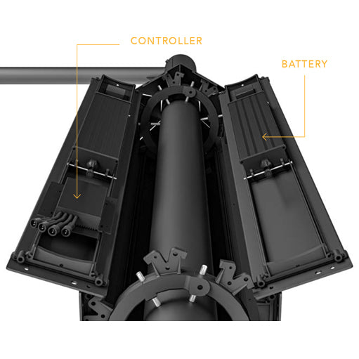 SOLPOLE 90 | Vertical Solar Street Light | 90 Watt | 17640 Lumens | 2300K-6500K CCT | Solar Panel 3 x 149W | Lithium Battery 28WH | Installation Height 22.9 to 32.8FT | IP65 | 5 Years Warranty