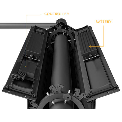 SOLPOLE 90 | Vertical Solar Street Light | 90 Watt | 17640 Lumens | 2300K-6500K CCT | Solar Panel 3 x 149W | Lithium Battery 28WH | Installation Height 22.9 to 32.8FT | IP65 | 5 Years Warranty