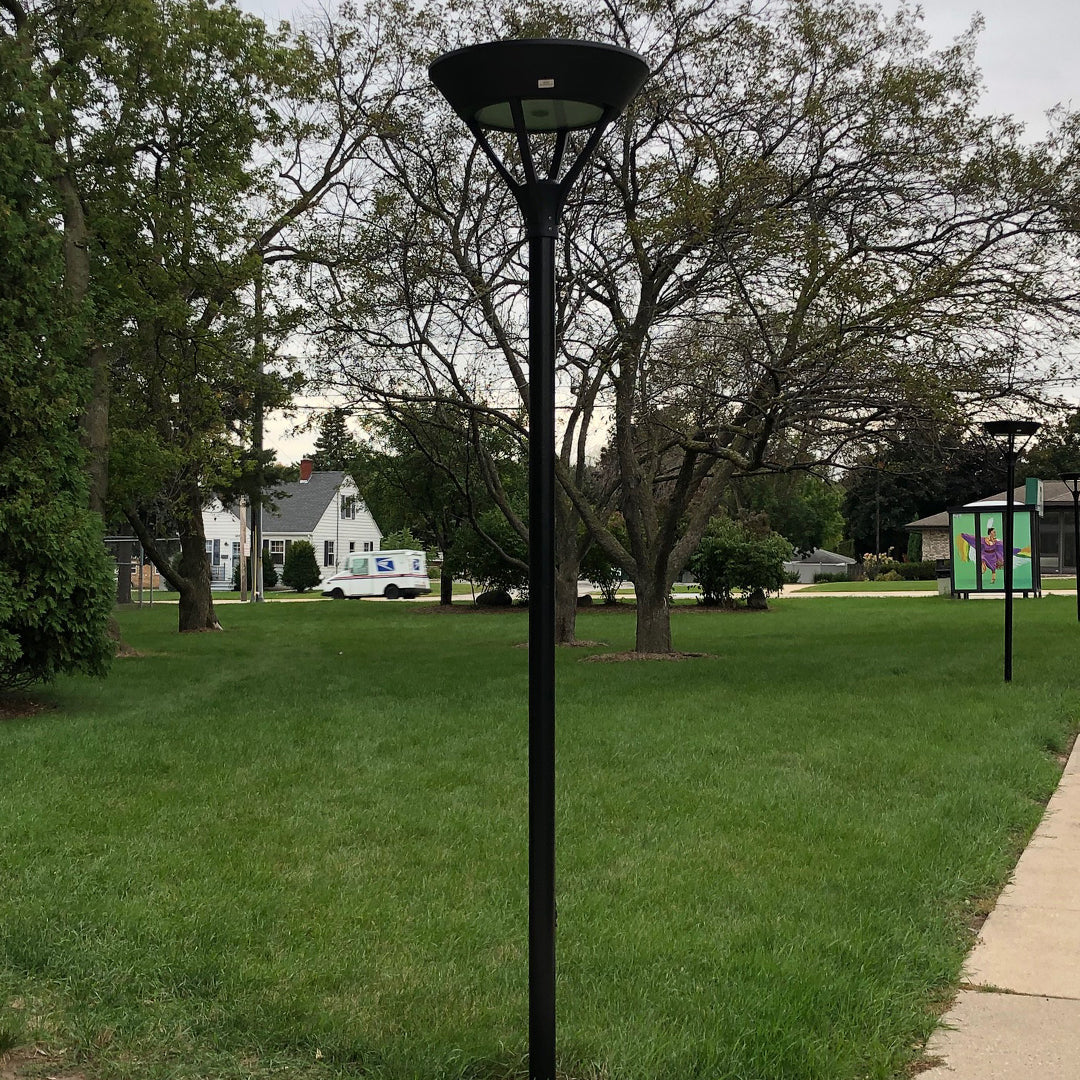 PLANTATION | Solar LED Pedestrian Light | 20 Watt | 2600 Lumens | 5000K | Black Housing | Pathway Lighting | Garden Light | Decorative Pole Light | 5 Years Warranty - 5
