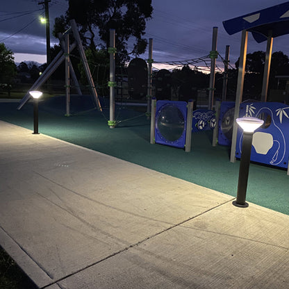 VANDAL | Solar Bollard Light | 5 Watt | 560 Lumens | 5000K | Black Housing | Pathway Lighting | Landscape Light | Solar Vandal Resistant Bollard Light | 5 Years Warranty - 9