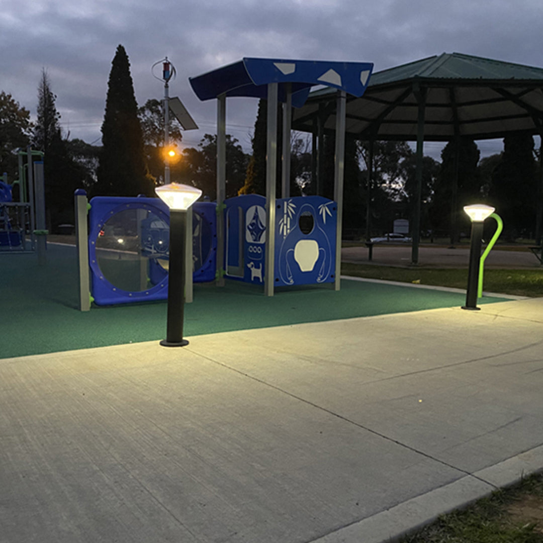 VANDAL | Solar Bollard Light | 5 Watt | 560 Lumens | 5000K | Black Housing | Pathway Lighting | Landscape Light | Solar Vandal Resistant Bollard Light | 5 Years Warranty - 10