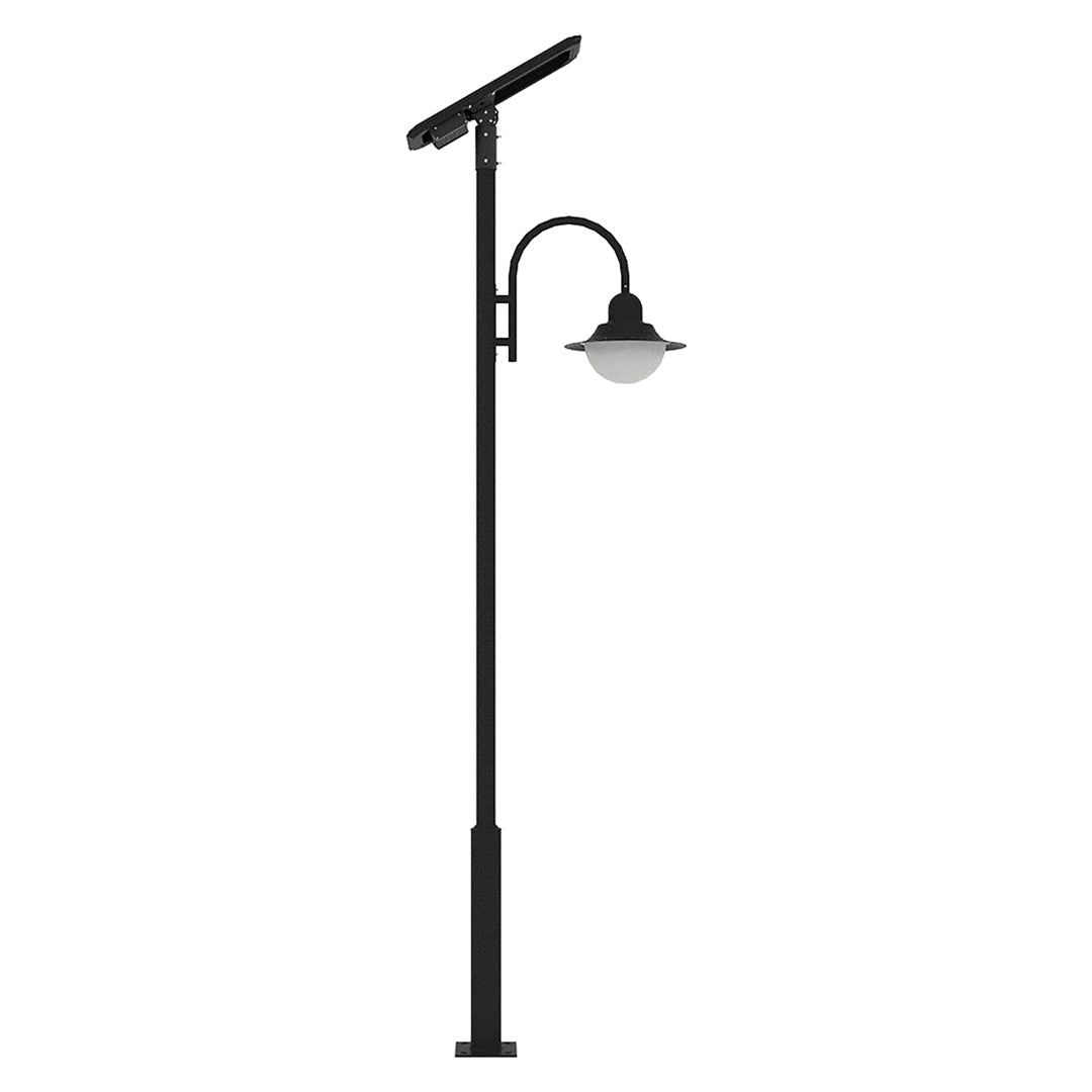 CAPE | Solar Street Pole Light | 40 Watt | 6000 Lumens | 5000K | Black Housing | Pathway Lighting | Garden Light | Solar Post Top CAPE Light | 5 Years Warranty - 1