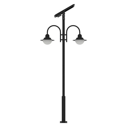 CAPE | Solar Street Pole Light | 2X20 Watt | 2X3000 Lumens | 5000K | Black Housing | Pathway Lighting | Garden Light | Solar Post Top CAPE Light | 5 Years Warranty - 1