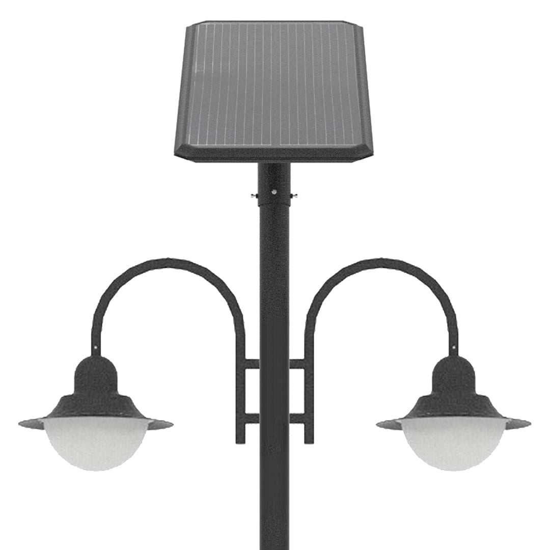 CAPE | Solar Street Pole Light | 2X20 Watt | 2X3000 Lumens | 5000K | Black Housing | Pathway Lighting | Garden Light | Solar Post Top CAPE Light | 5 Years Warranty - 3