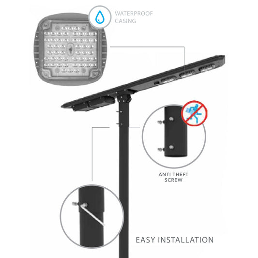 POLLUX | Solar LED Street Light | 80 Watt | 11000 Lumens | 5000K | Parking Lot Light | Solar All in One Pro Street Light | 5 Years Warranty - 3