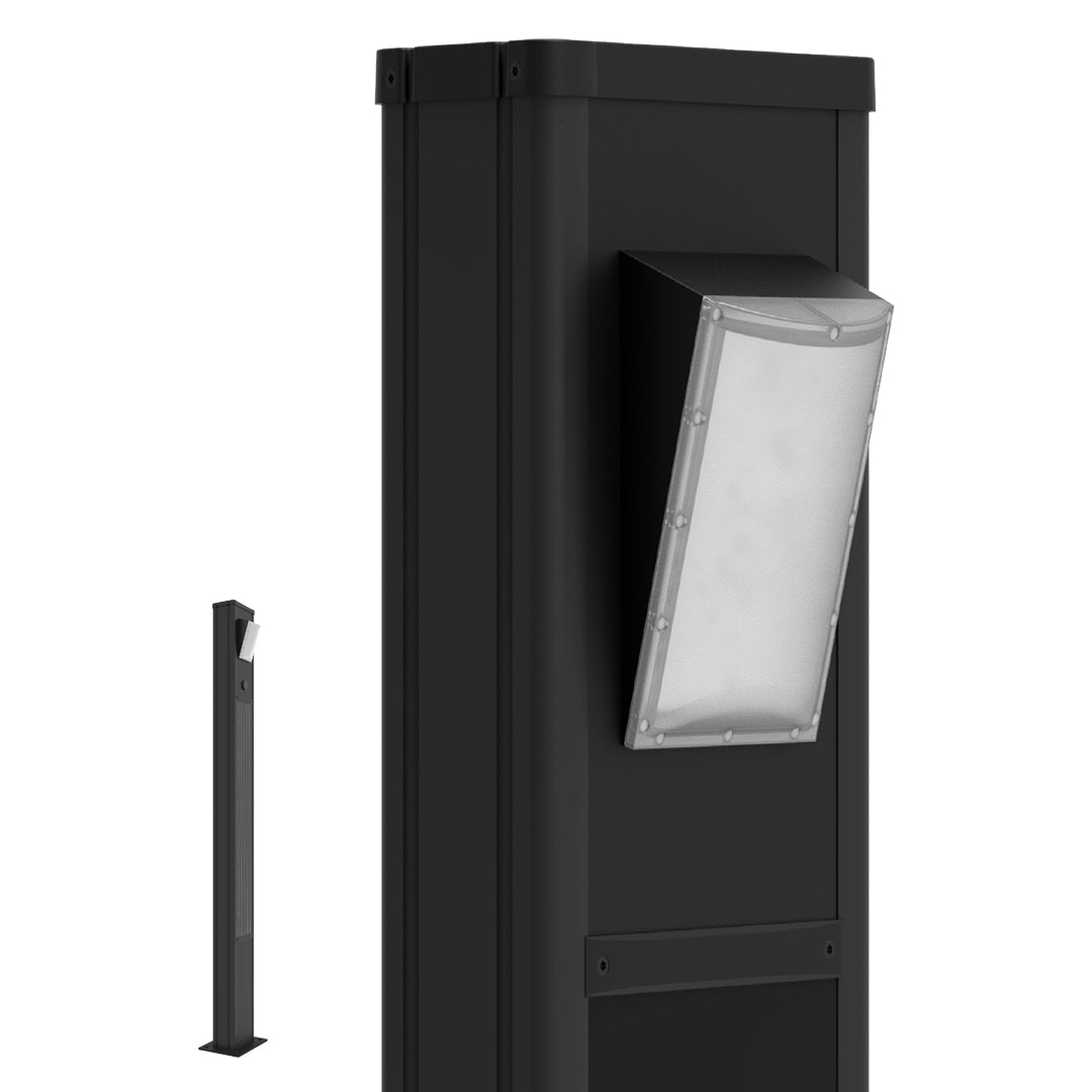 TOTEM | Solar Urban Light | 20 Watt | 3000 Lumens | 5000K | Black Housing | Pathway Lighting | Landscape Light | Solar Resistant Bollard Light | 5 Years Warranty - 1