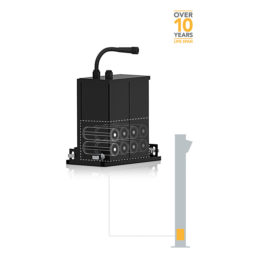 TOTEM | Solar Urban Light | 20 Watt | 3000 Lumens | 5000K | Black Housing | Pathway Lighting | Landscape Light | Solar Resistant Bollard Light | 5 Years Warranty - 4