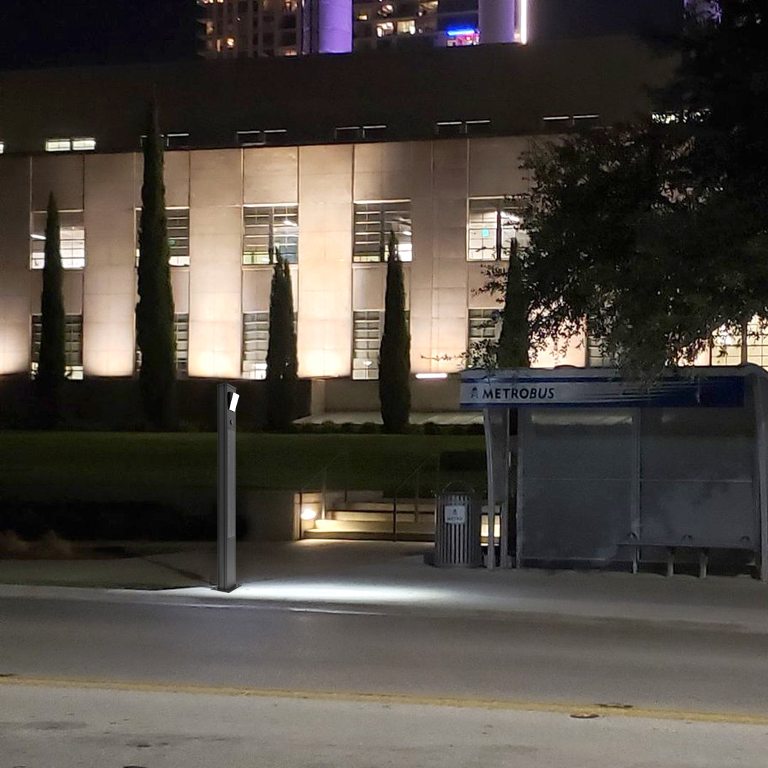 TOTEM | Solar Urban Light | 20 Watt | 3000 Lumens | 5000K | Black Housing | Pathway Lighting | Landscape Light | Solar Resistant Bollard Light | 5 Years Warranty - 9