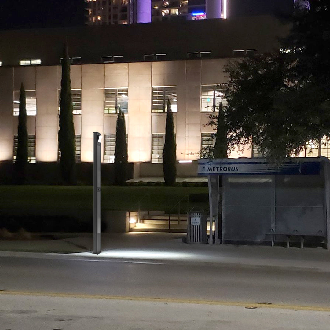 TOTEM | Solar Urban Light | 40 Watt | 6000 Lumens | 5000K | Black Housing | Pathway Lighting | Landscape Light | Solar Resistant Bollard Light | 5 Years Warranty - 9