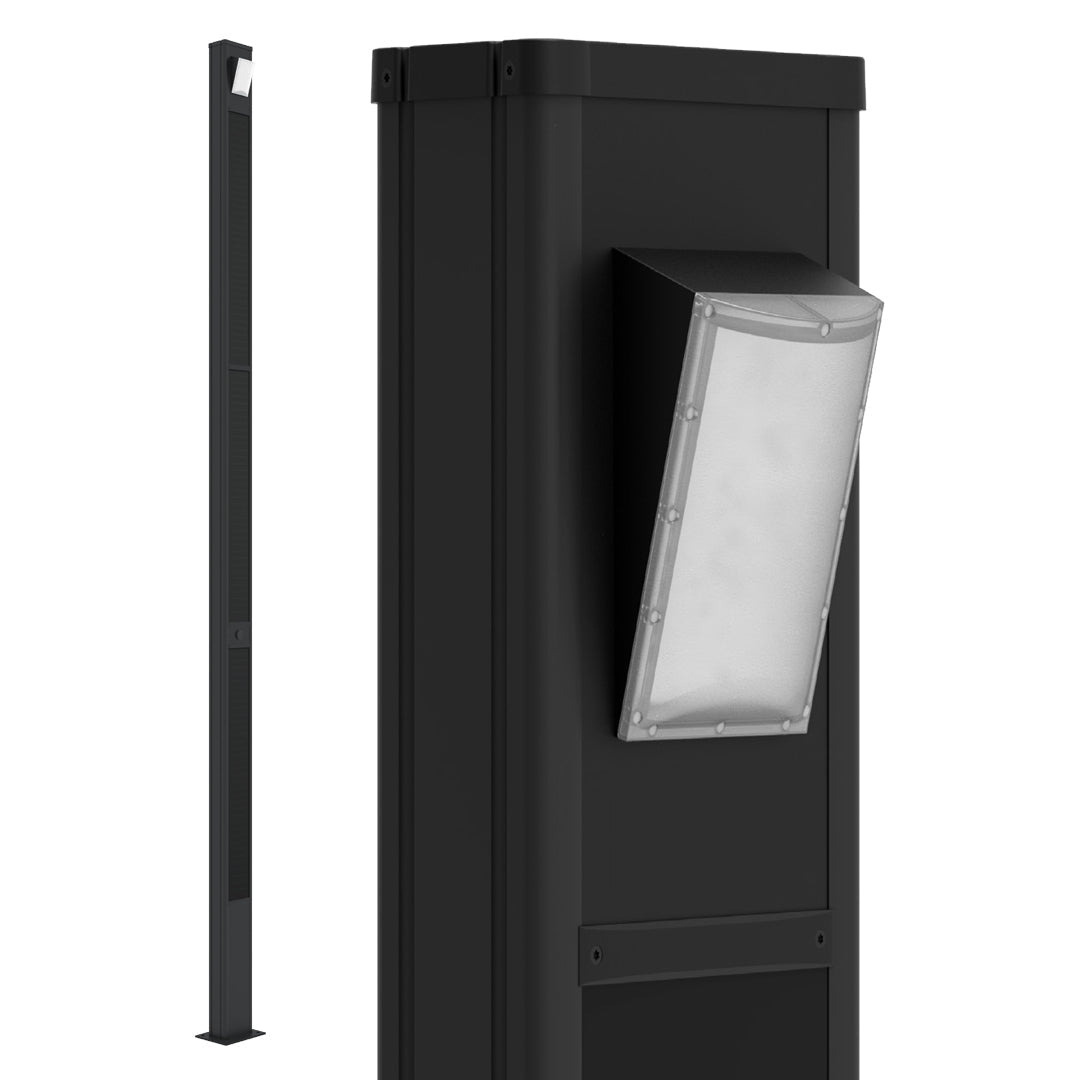 TOTEM | Solar Urban Light | 60 Watt | 9000 Lumens | 5000K | Black Housing | Pathway Lighting | Landscape Light | Solar Resistant Bollard Light | 5 Years Warranty - 1