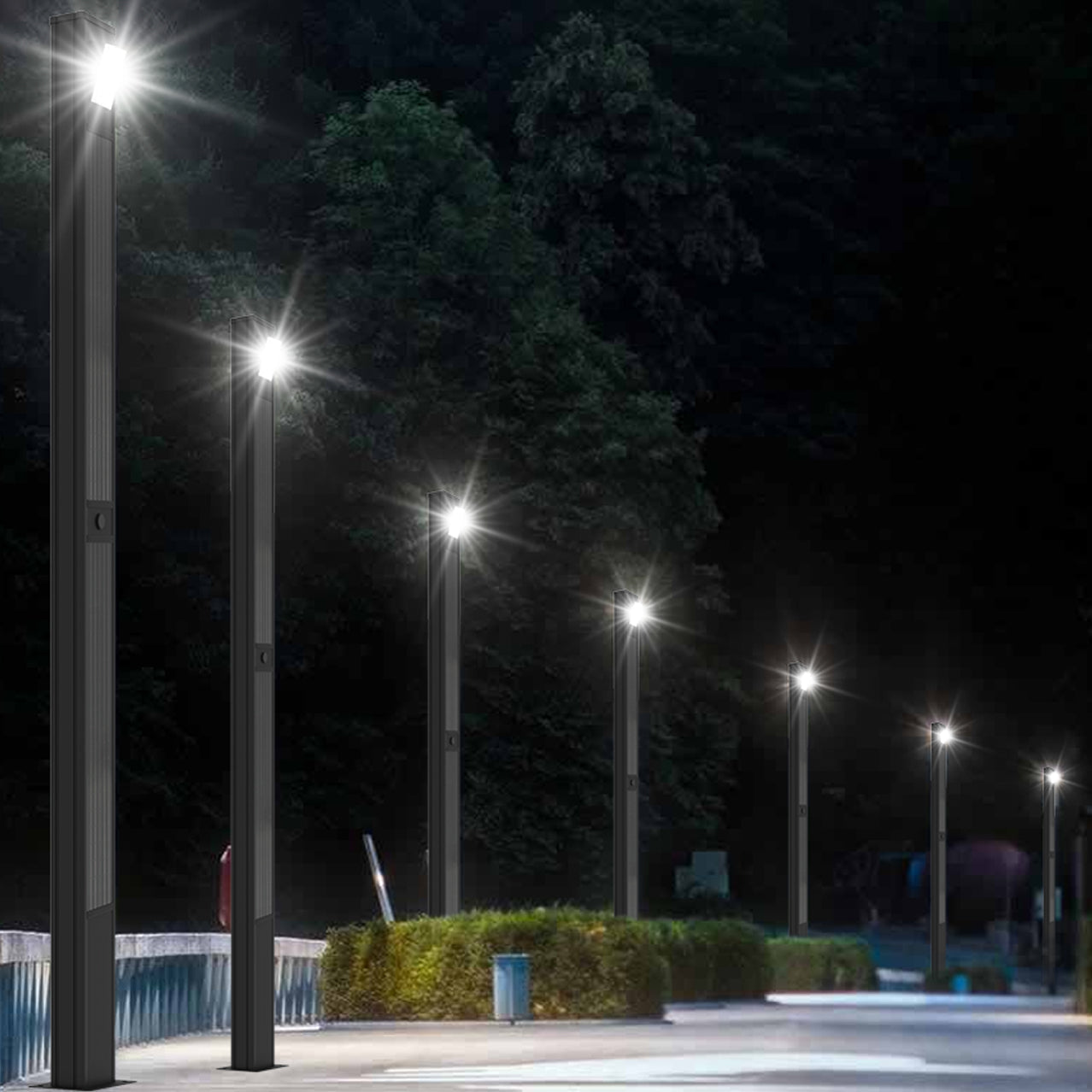 TOTEM | Solar Urban Light | 40 Watt | 6000 Lumens | 5000K | Black Housing | Pathway Lighting | Landscape Light | Solar Resistant Bollard Light | 5 Years Warranty - 8